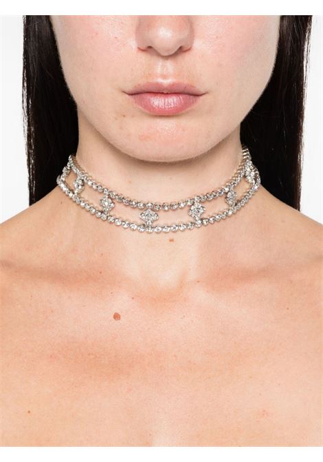 Silver crystal-embellished choker Alessandra rich - women ALESSANDRA RICH | FABA3287J00040001